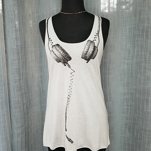 Bear Dance Tops - Headphone Tank Top by Bear Dance Small